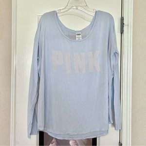 Victoria’s Secret PINK Blue Long Sleeve Tee